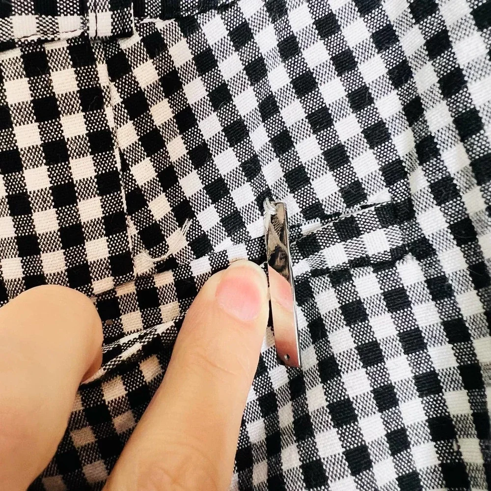Michael Michael Kors Gingham Pants 8 Mid Rise Straight Leg Plaid Cropped Trouser - Picture 8 of 9